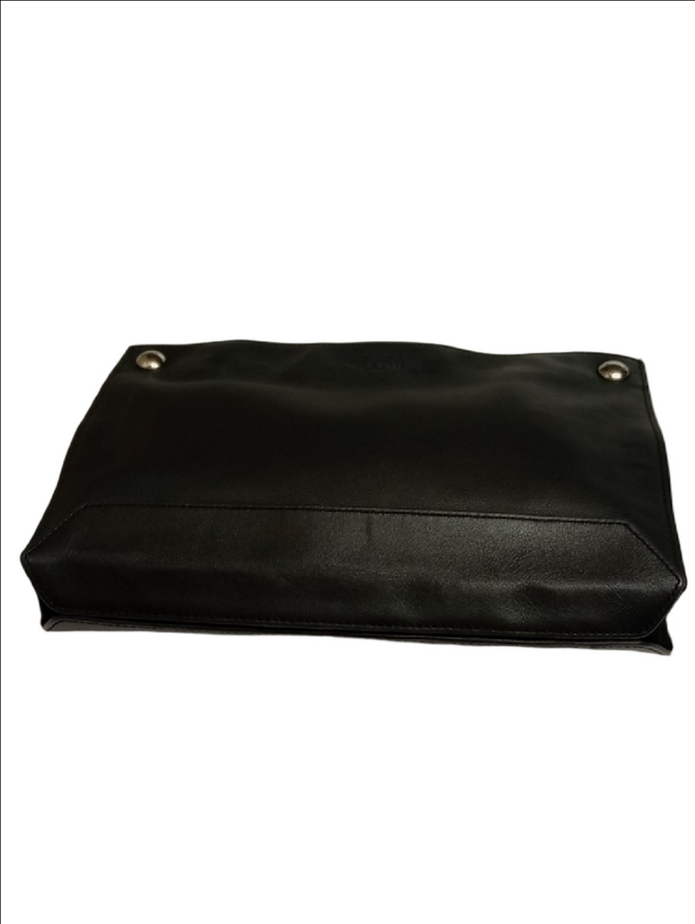 RAG & BONE BLACK LEATHER & SUEDE ZIPPERED CLUTCH BAG - Picture 5 of 11